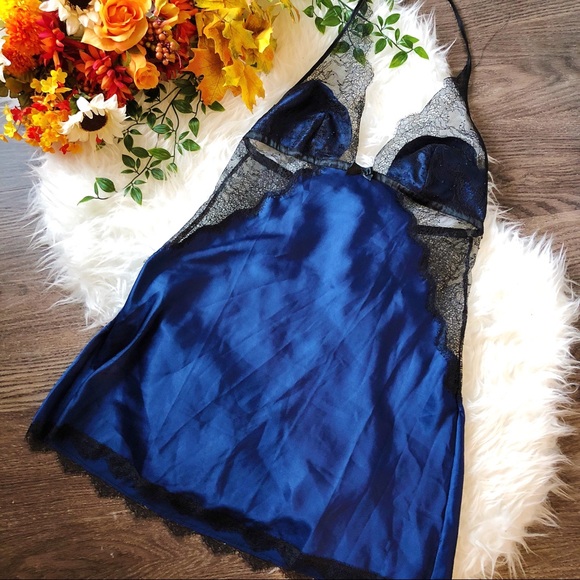 Victoria's Secret Other - VS LACE SILKY HALTER SLIP DRESS